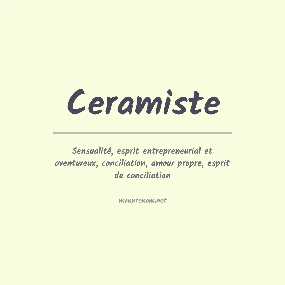 Signification du prénom Ceramiste