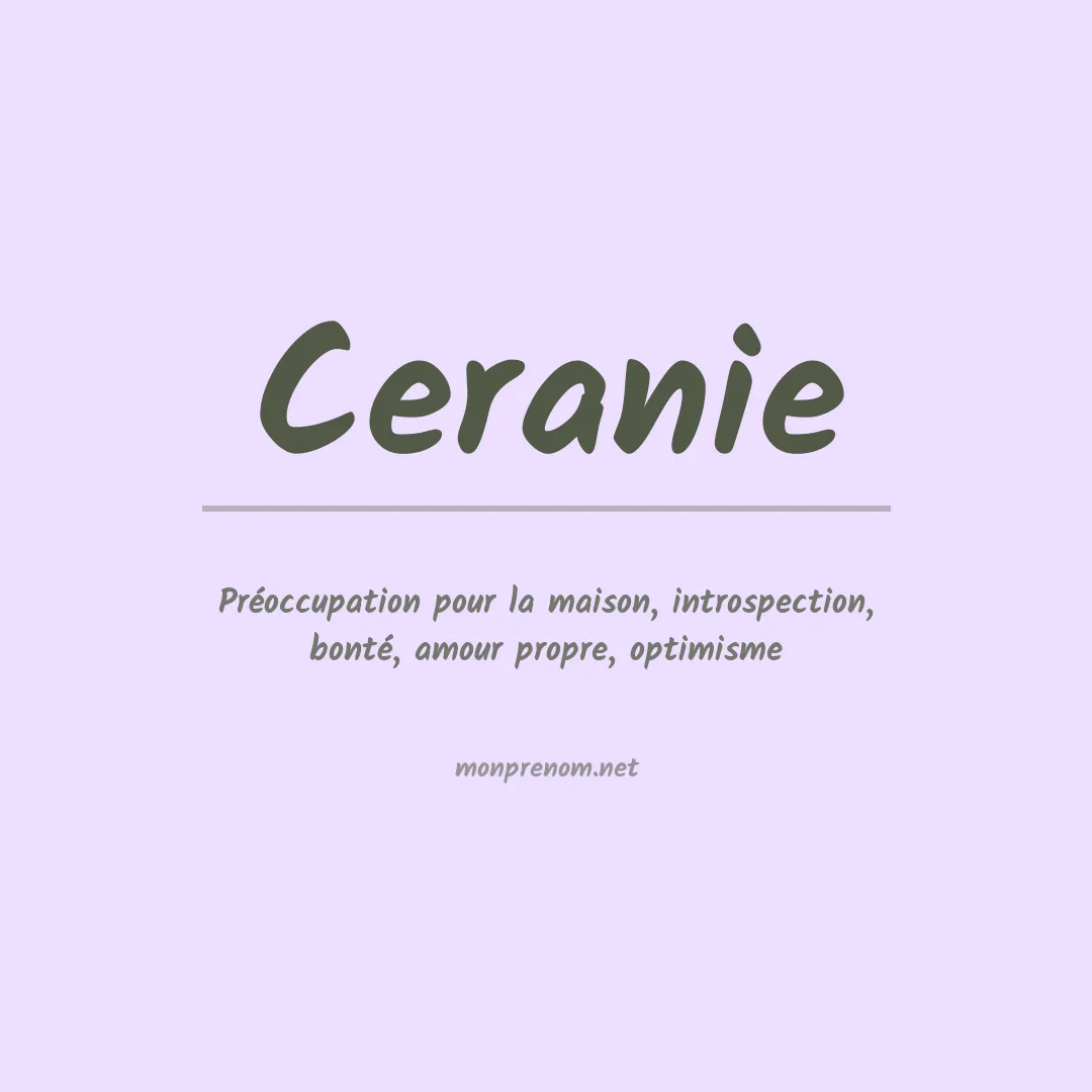 Signification du prénom Ceranie