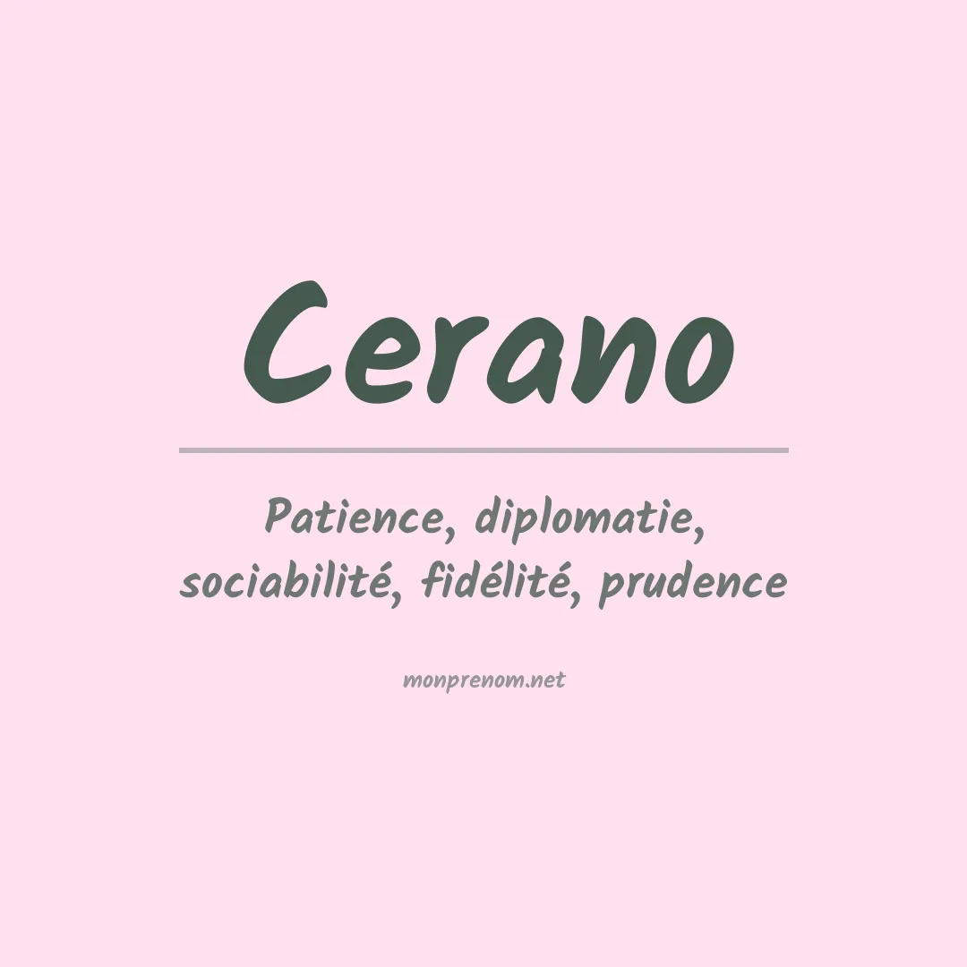 Signification du prénom Cerano