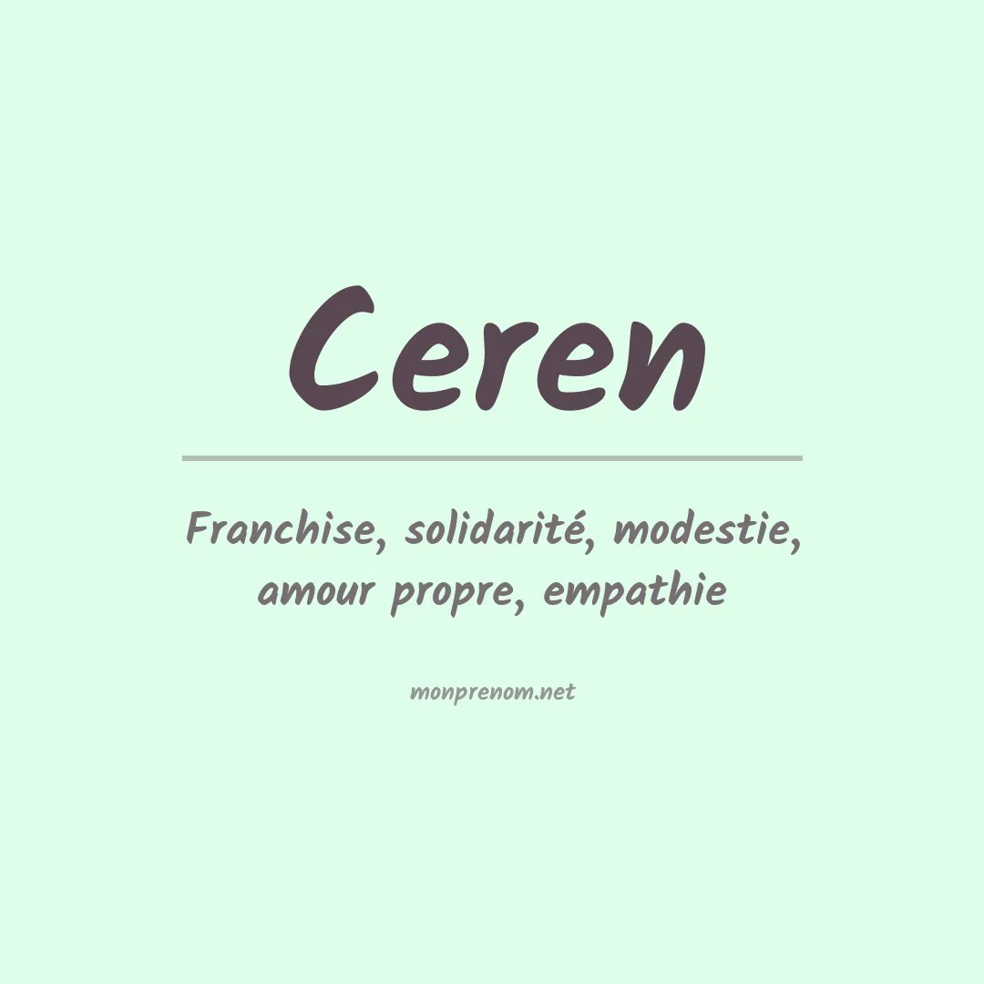 Signification du prénom Ceren