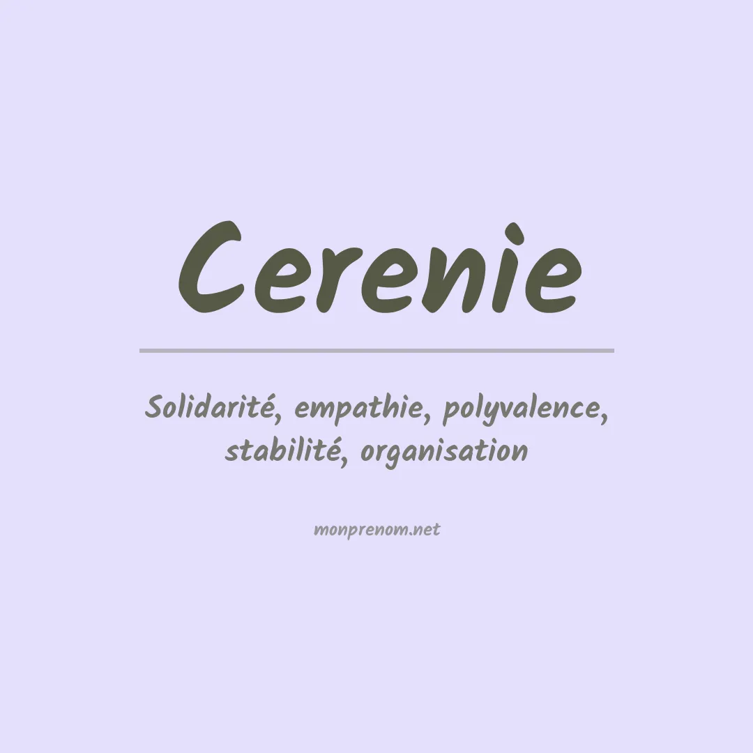 Signification du prénom Cerenie