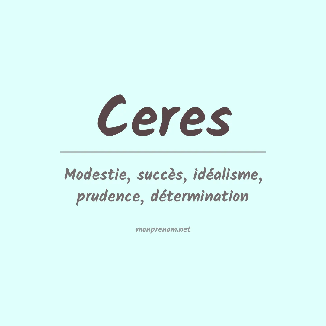 Signification du prénom Ceres