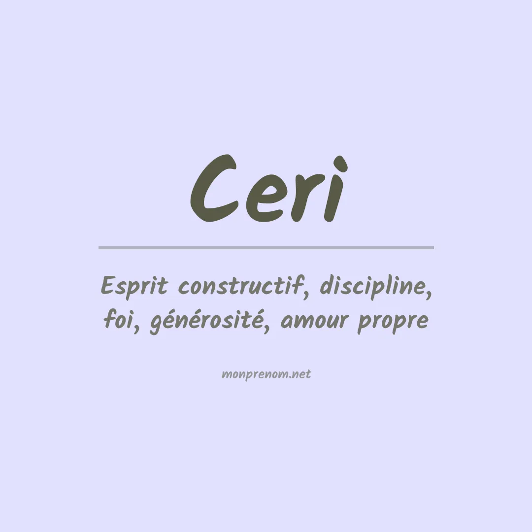 Signification du prénom Ceri