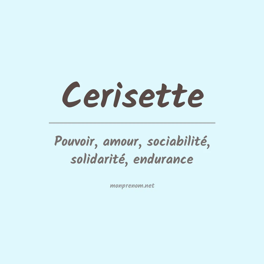 Signification du prénom Cerisette