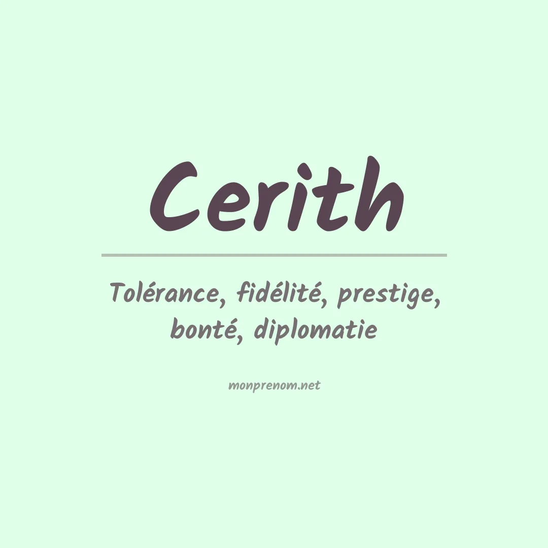 Signification du prénom Cerith