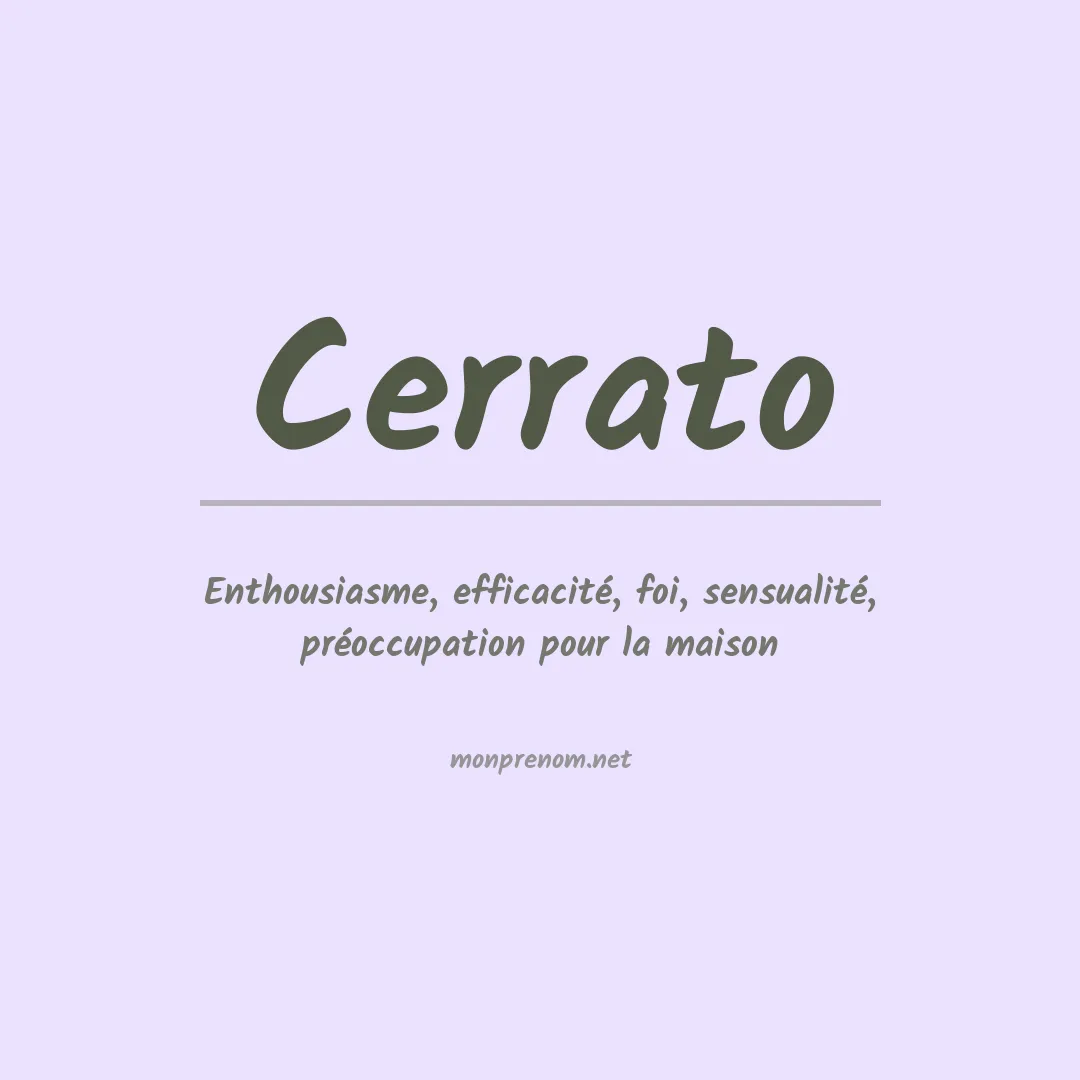 Signification du prénom Cerrato