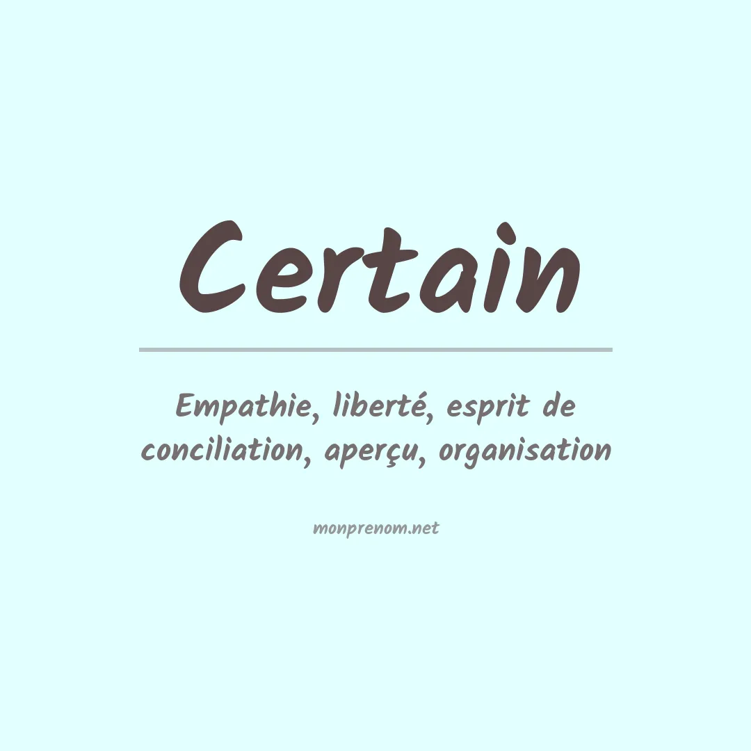 Prénom Certain