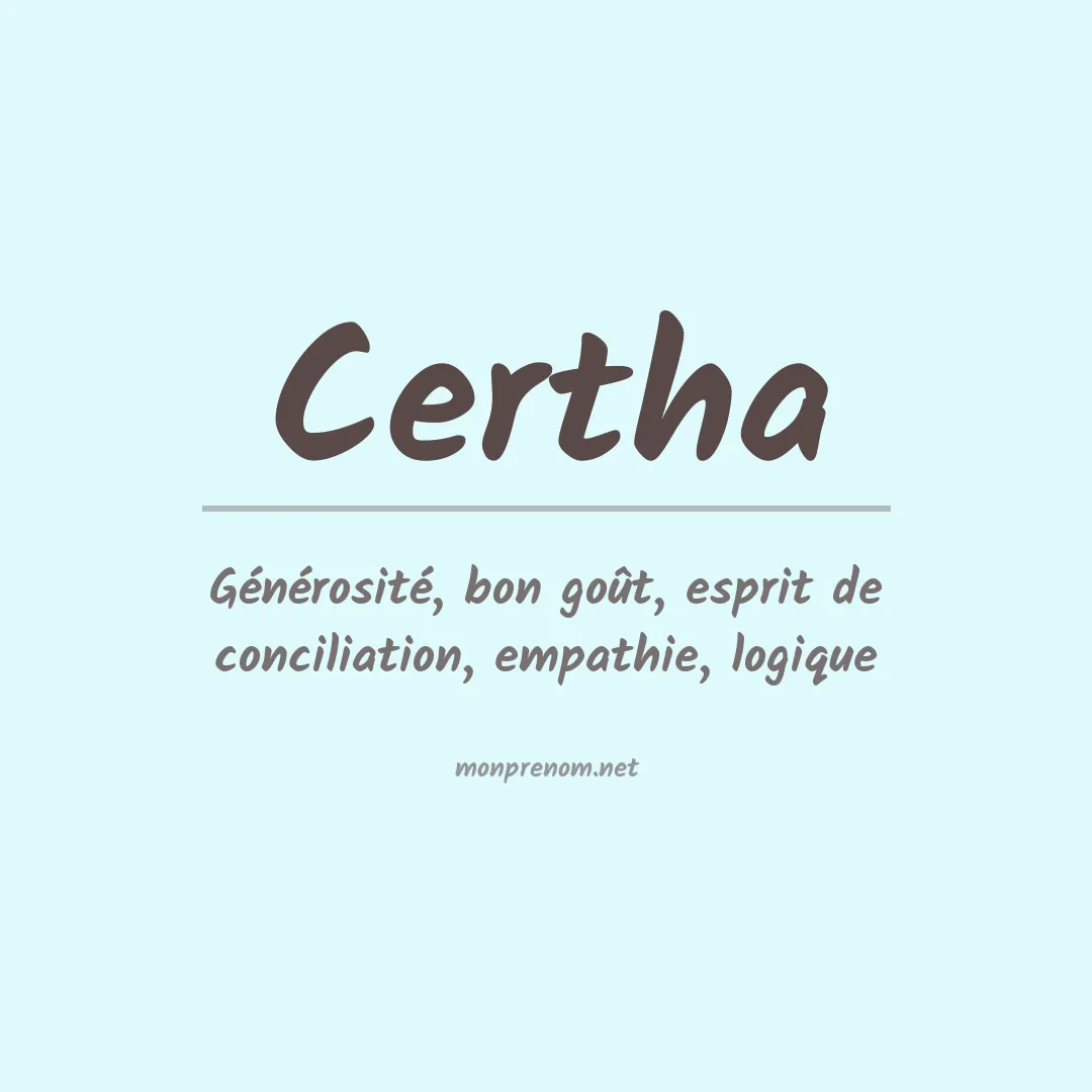 Signification du prénom Certha