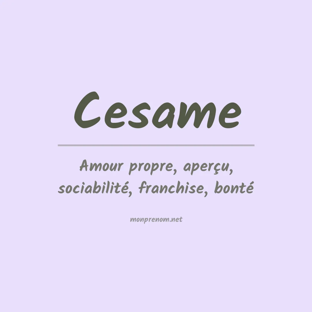 Signification du prénom Cesame