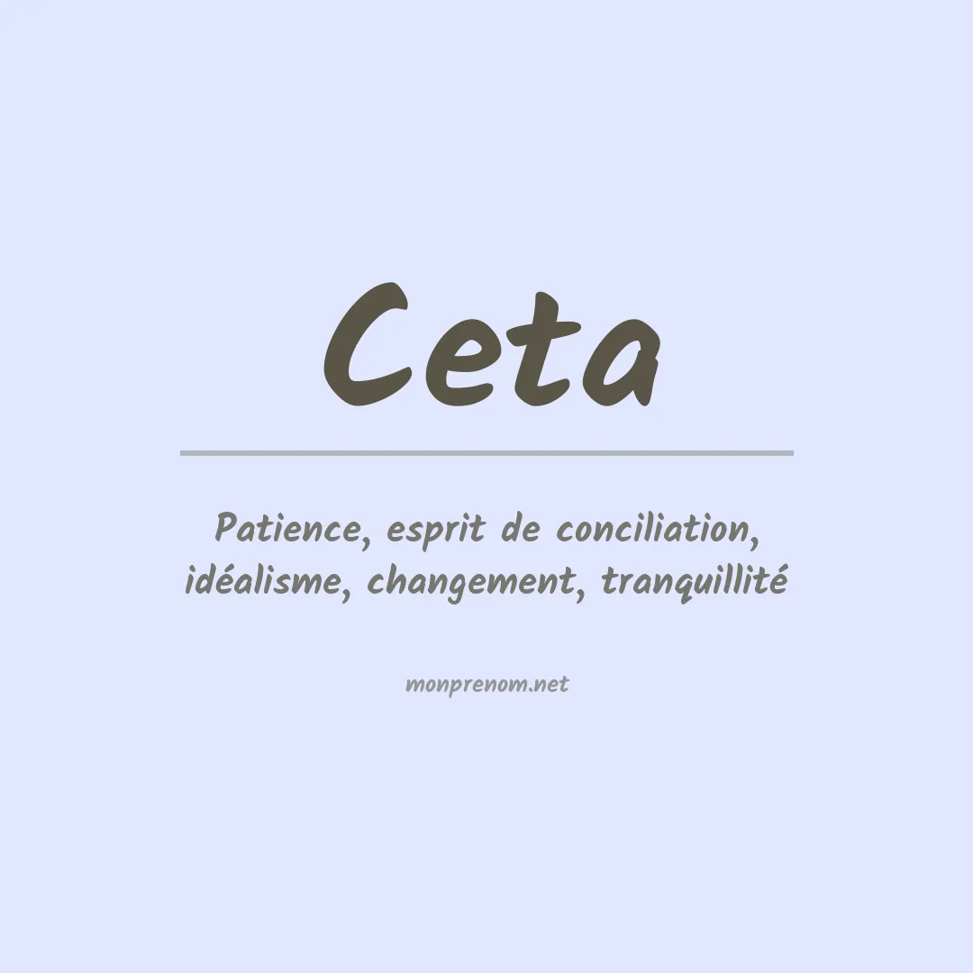 Signification du prénom Ceta