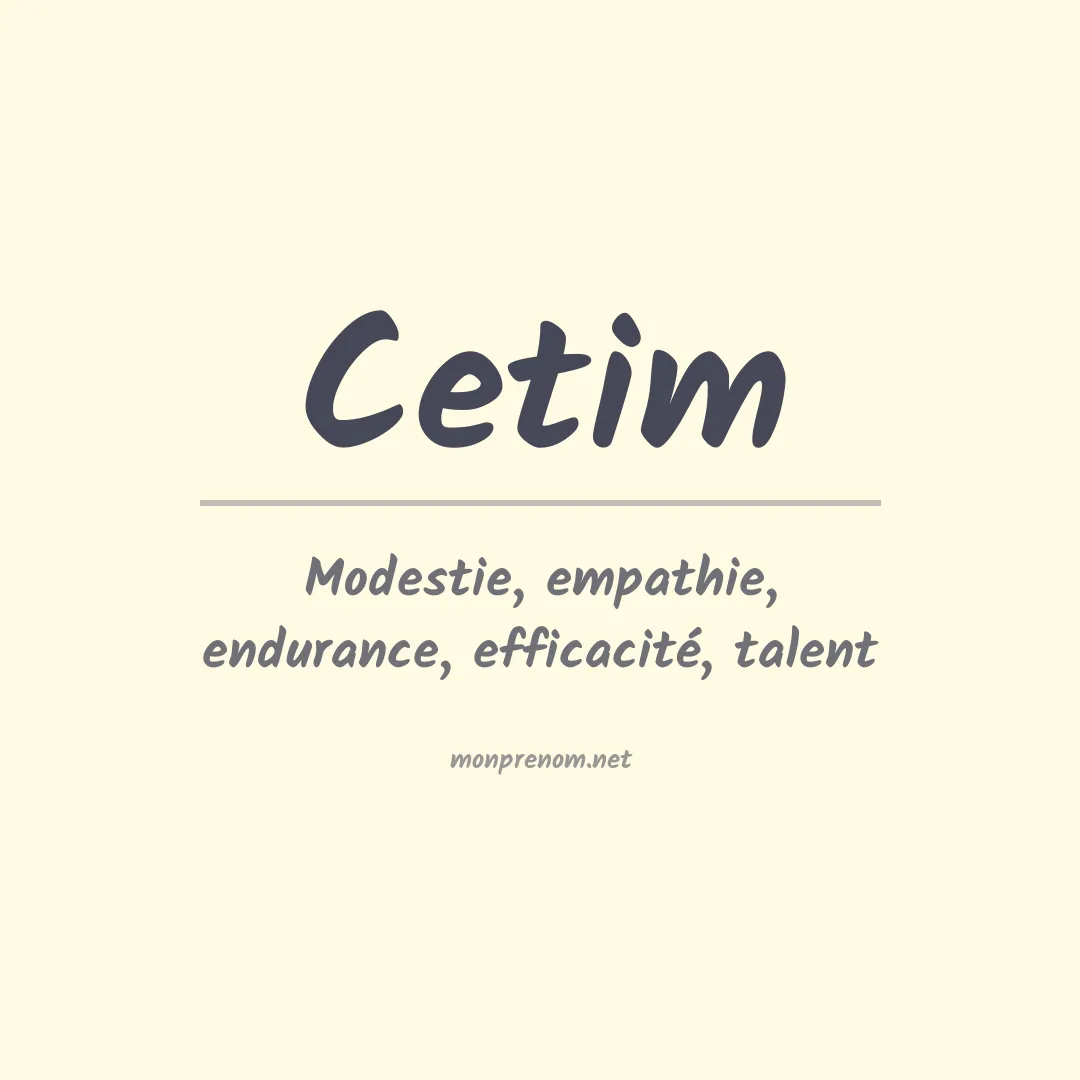 Signification du prénom Cetim