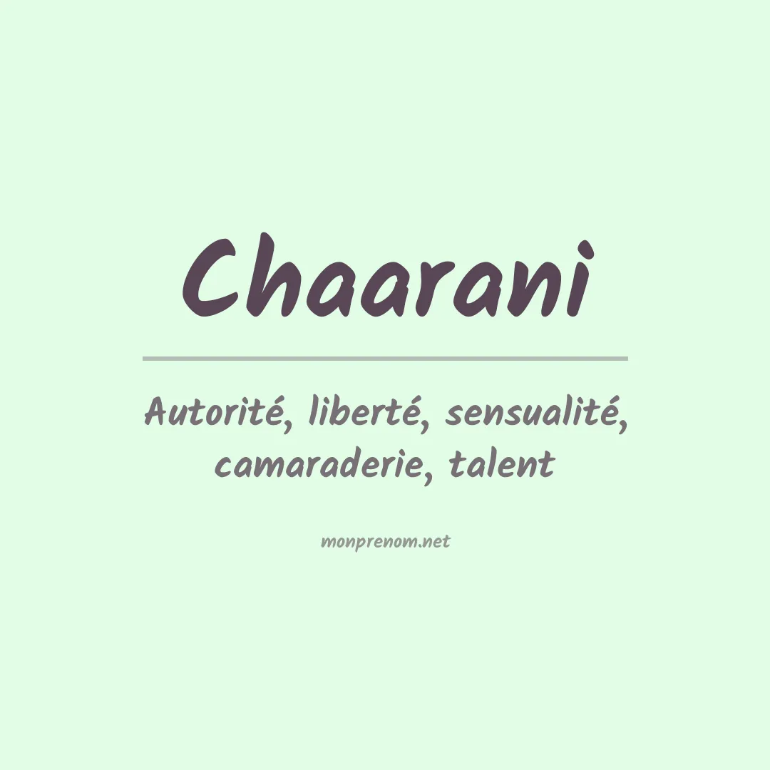 Signification du prénom Chaarani
