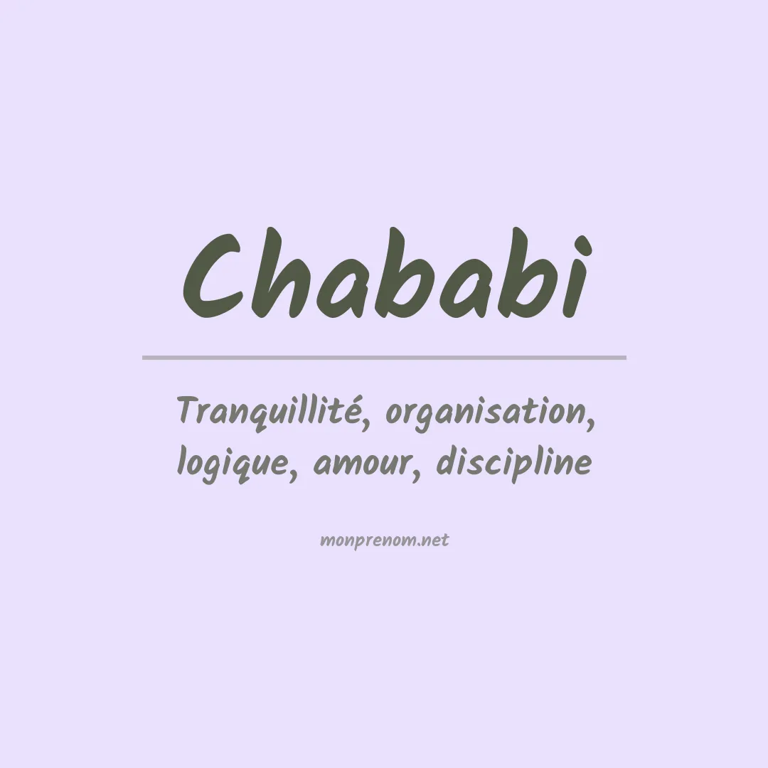 Signification du prénom Chababi