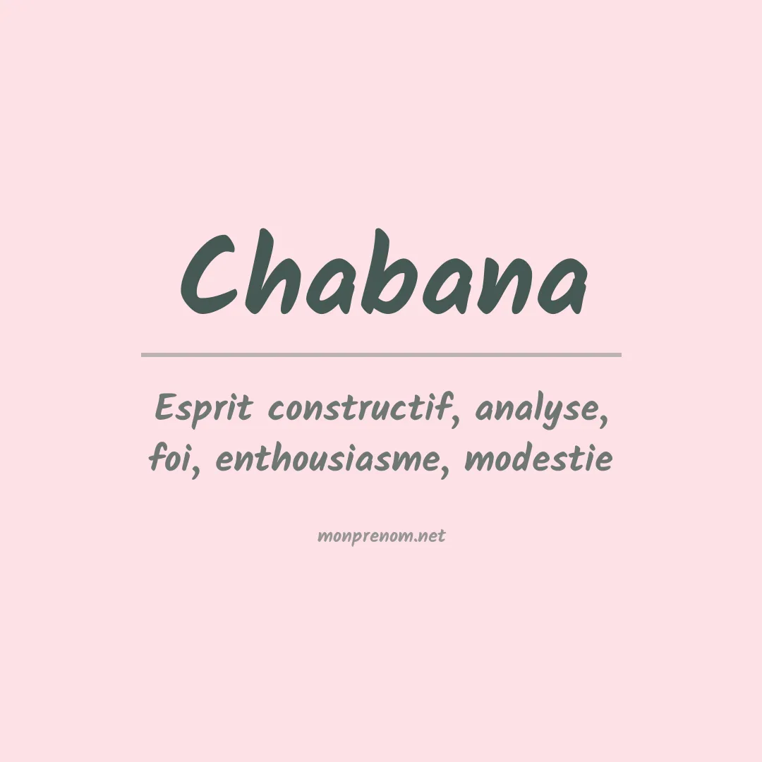 Signification du prénom Chabana