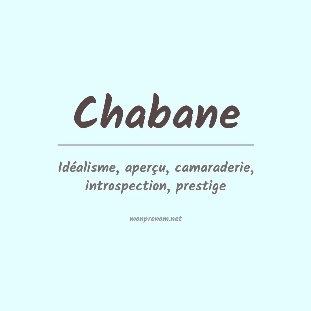 Signification du prénom Chabane