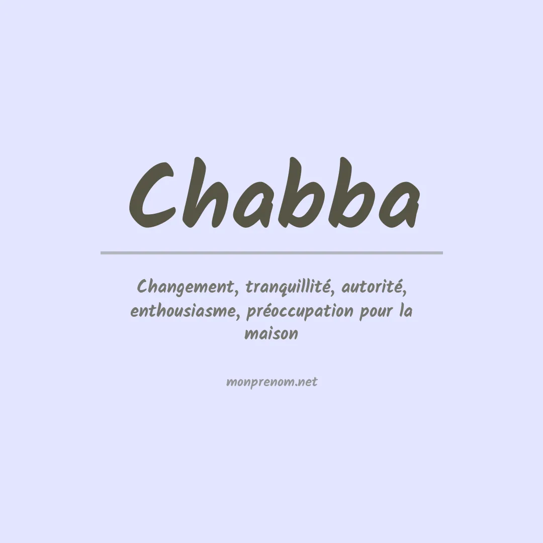 Signification du prénom Chabba