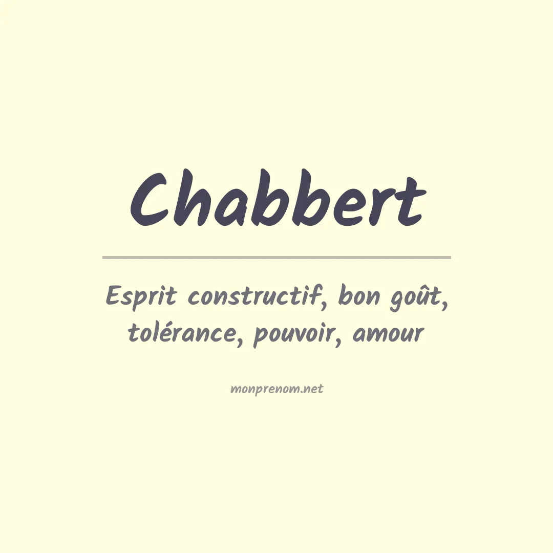 Signification du prénom Chabbert