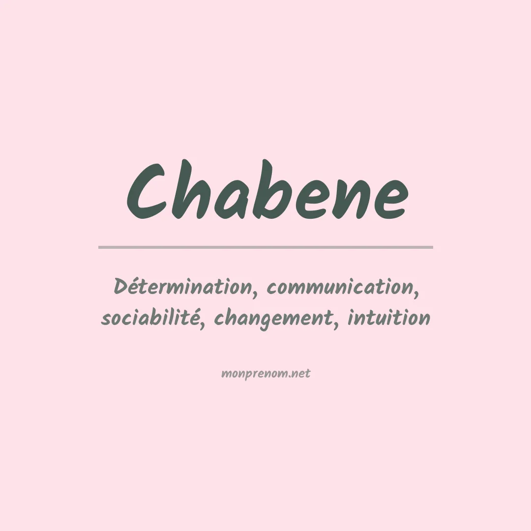 Signification du prénom Chabene