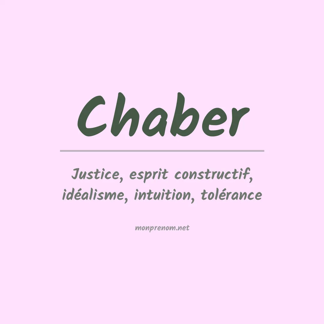 Signification du prénom Chaber