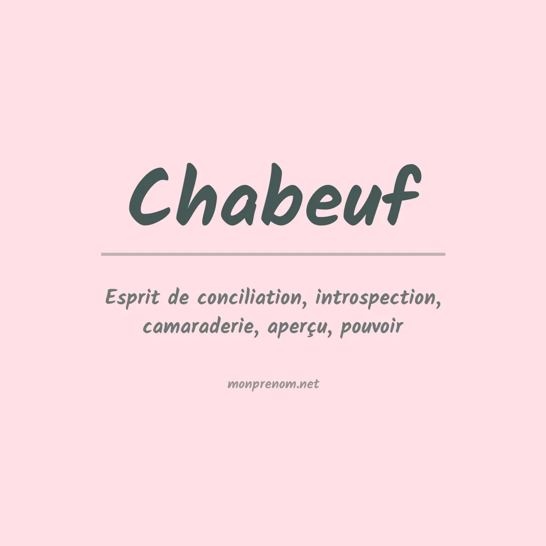 Signification du prénom Chabeuf