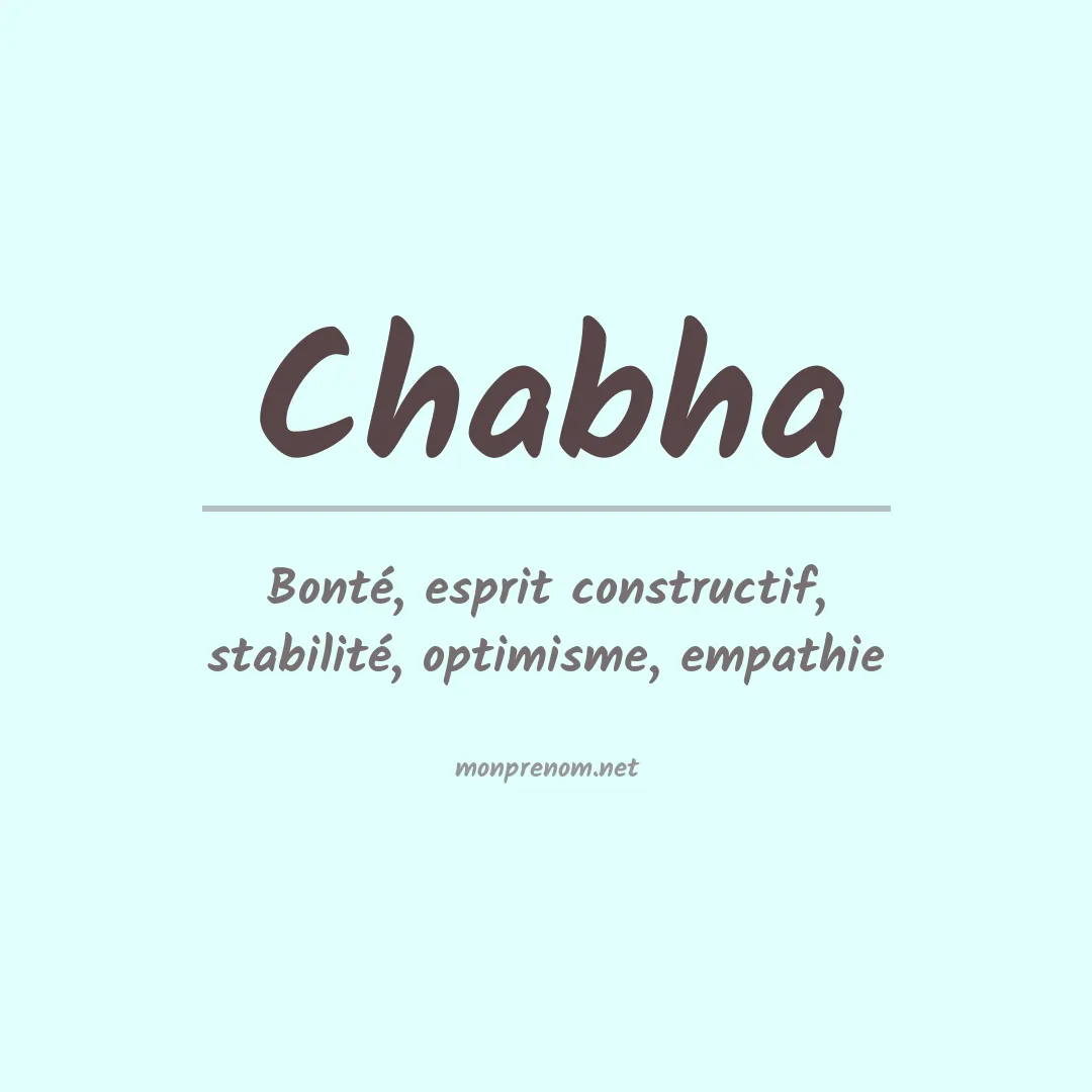 Signification du prénom Chabha