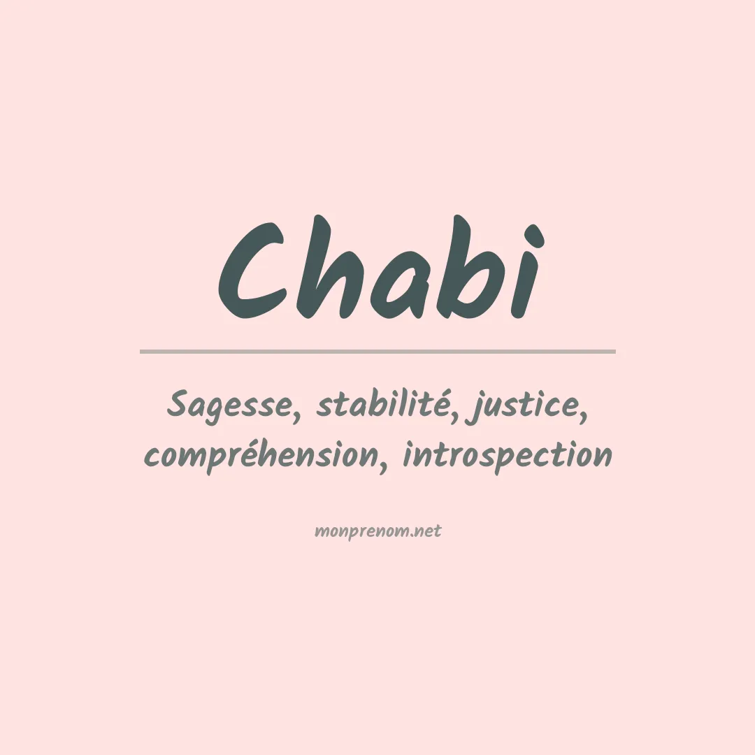 Signification du prénom Chabi