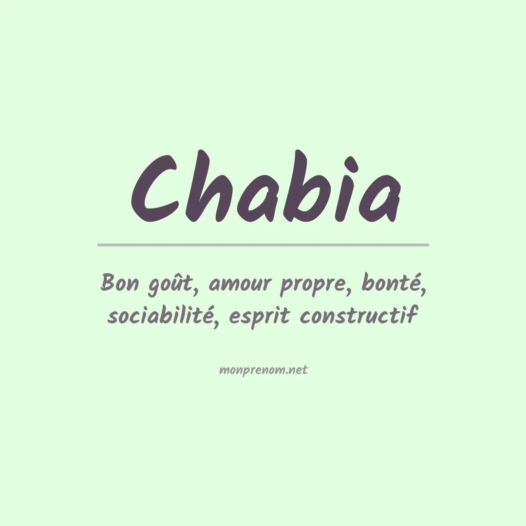 Signification du prénom Chabia