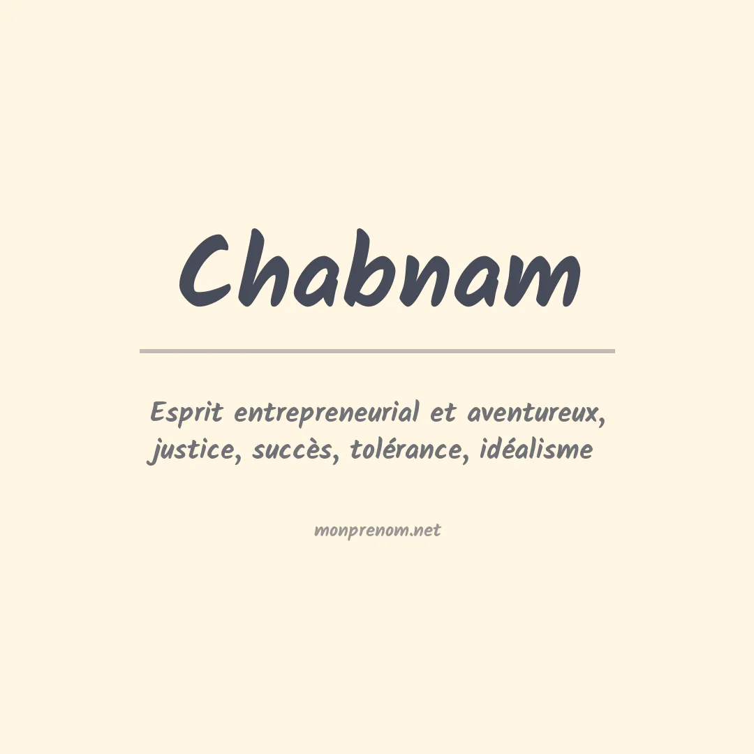 Signification du prénom Chabnam