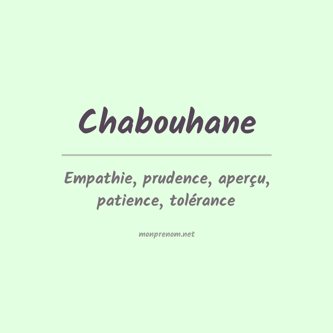 Signification du prénom Chabouhane