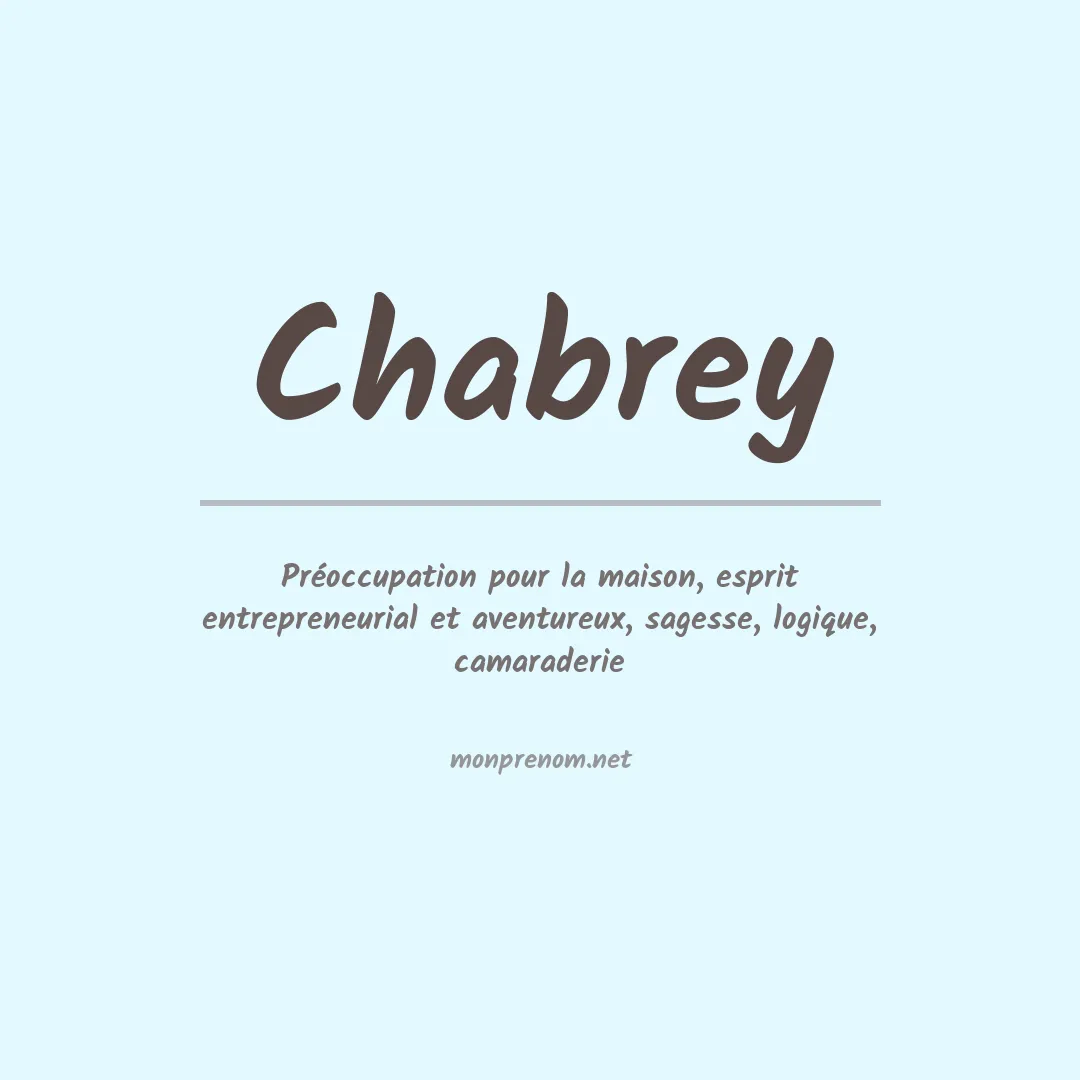 Signification du prénom Chabrey