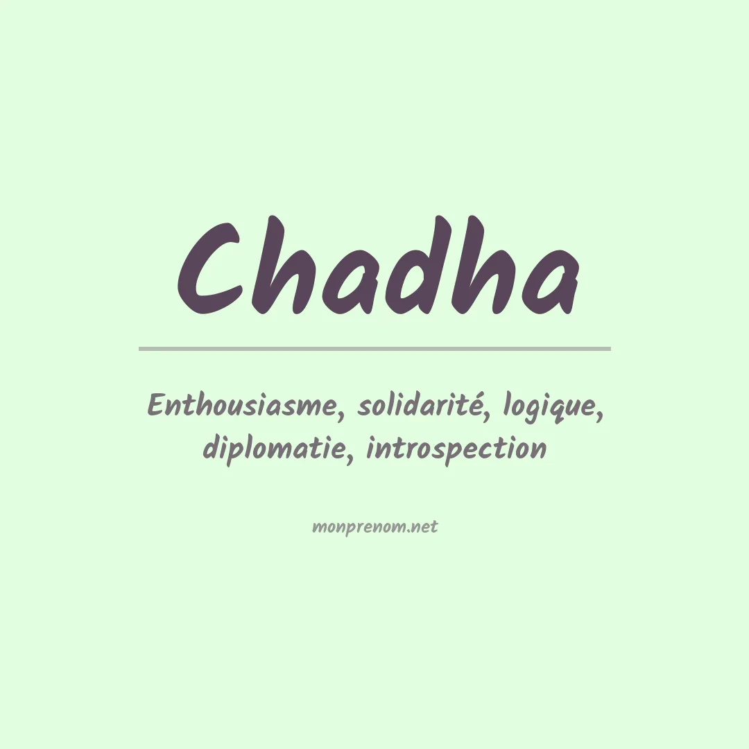 Prénom Chadha