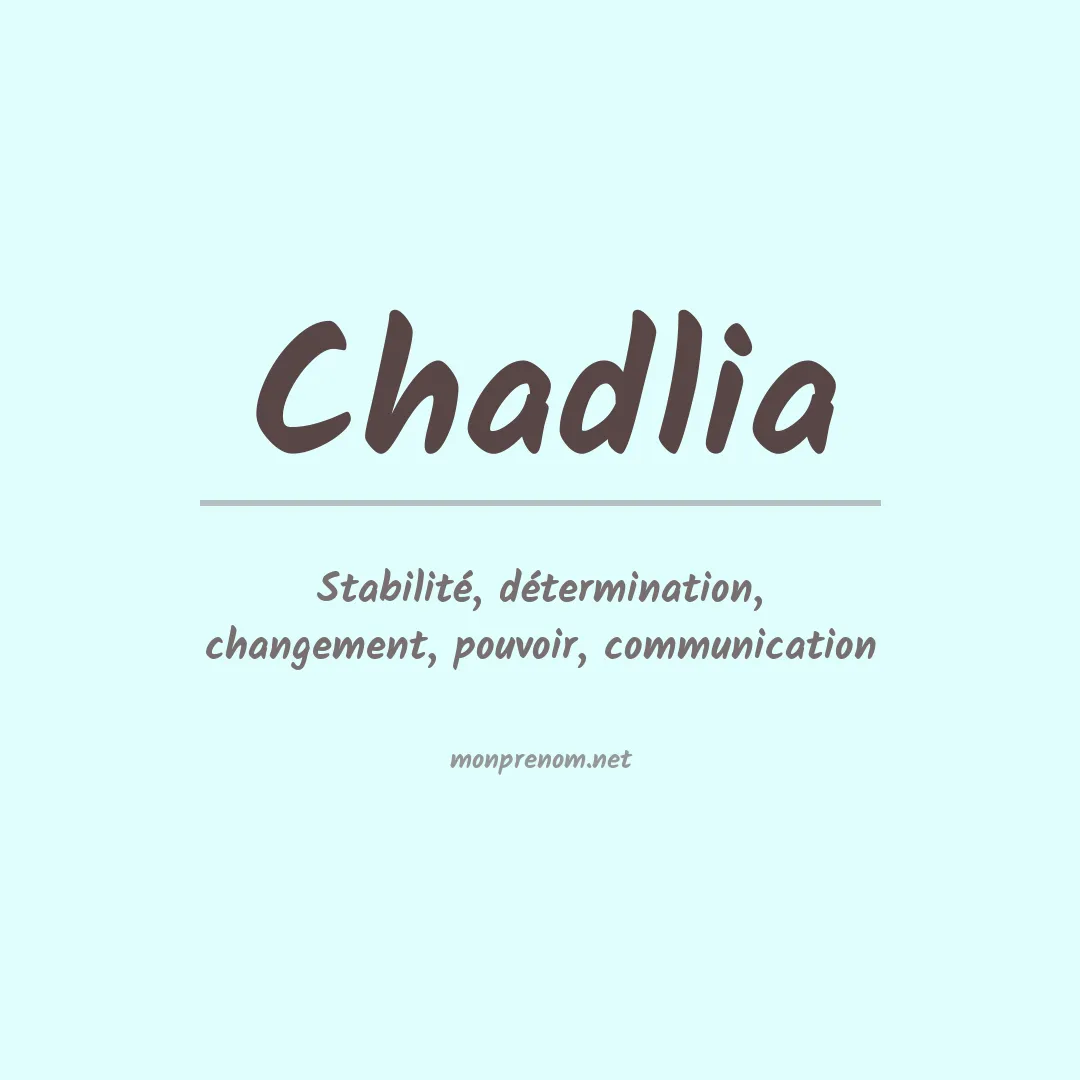 Prénom Chadlia