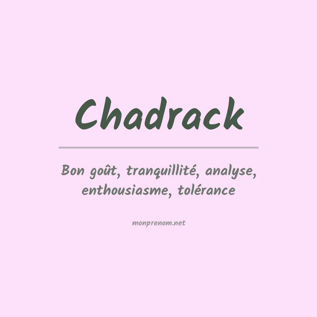 Prénom Chadrack