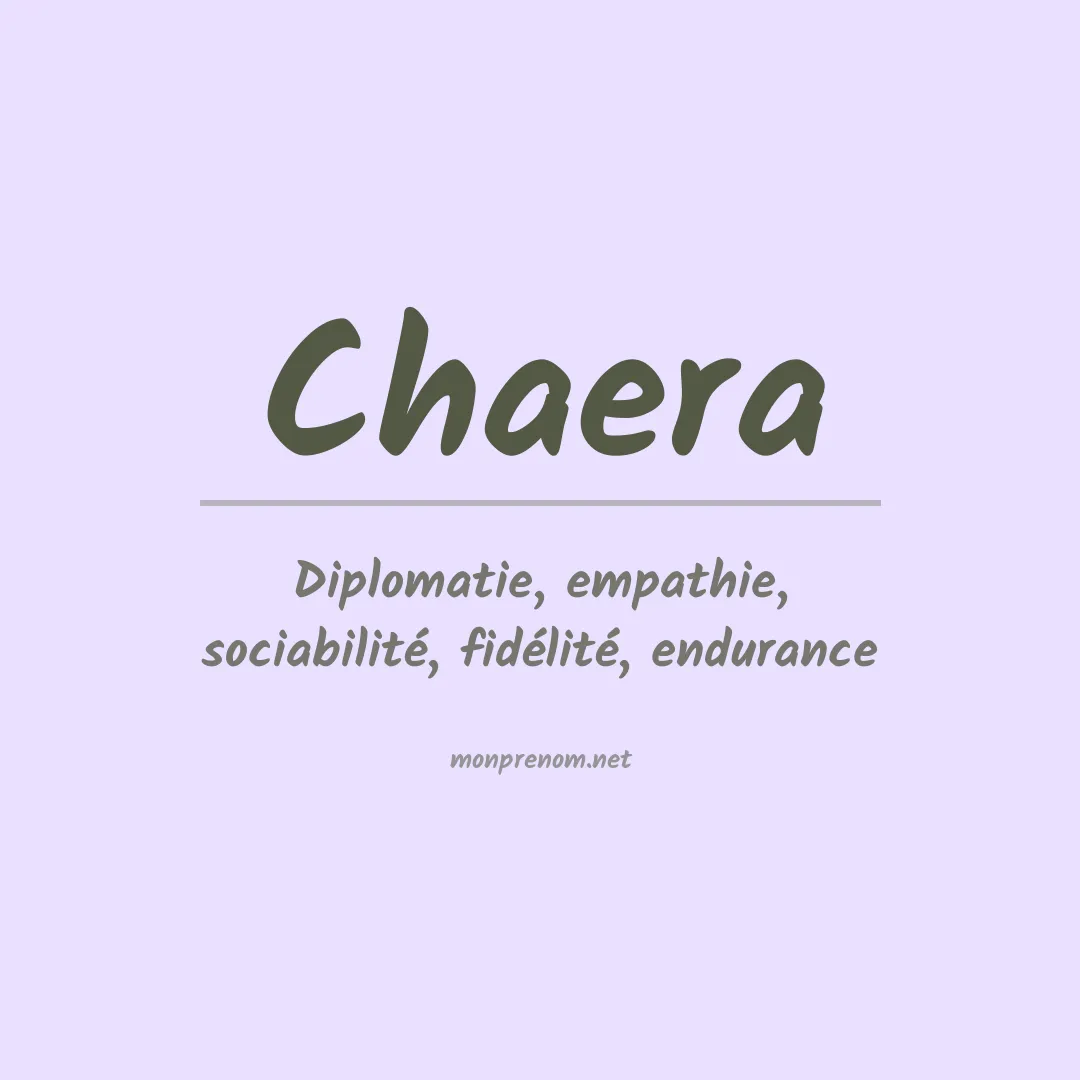Prénom Chaera