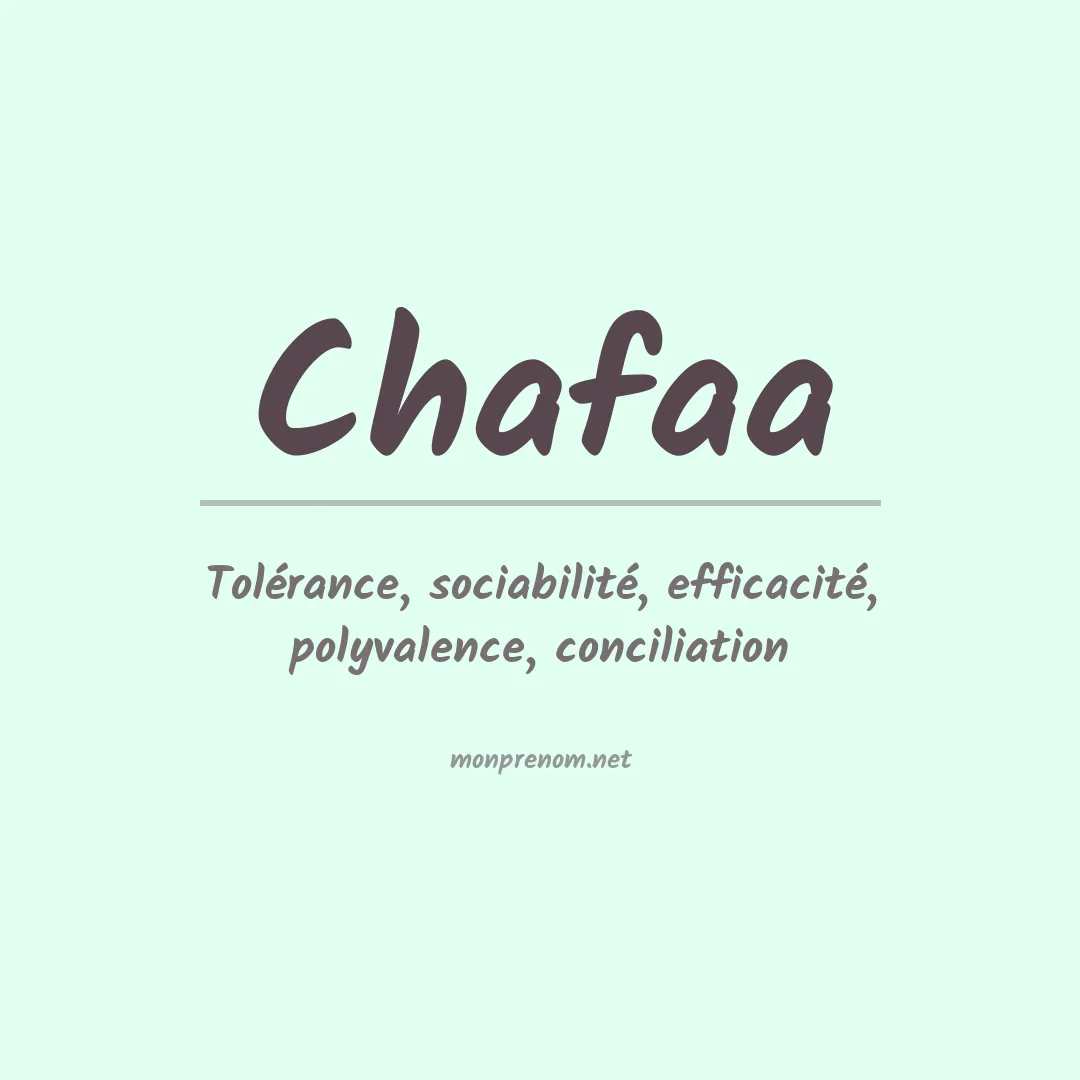 Signification du prénom Chafaa