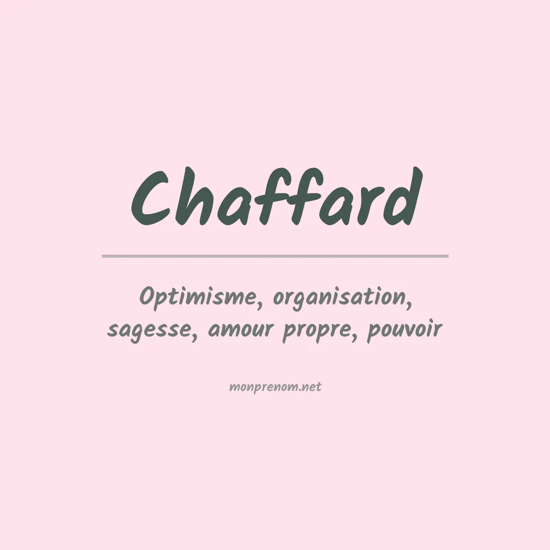 Prénom Chaffard