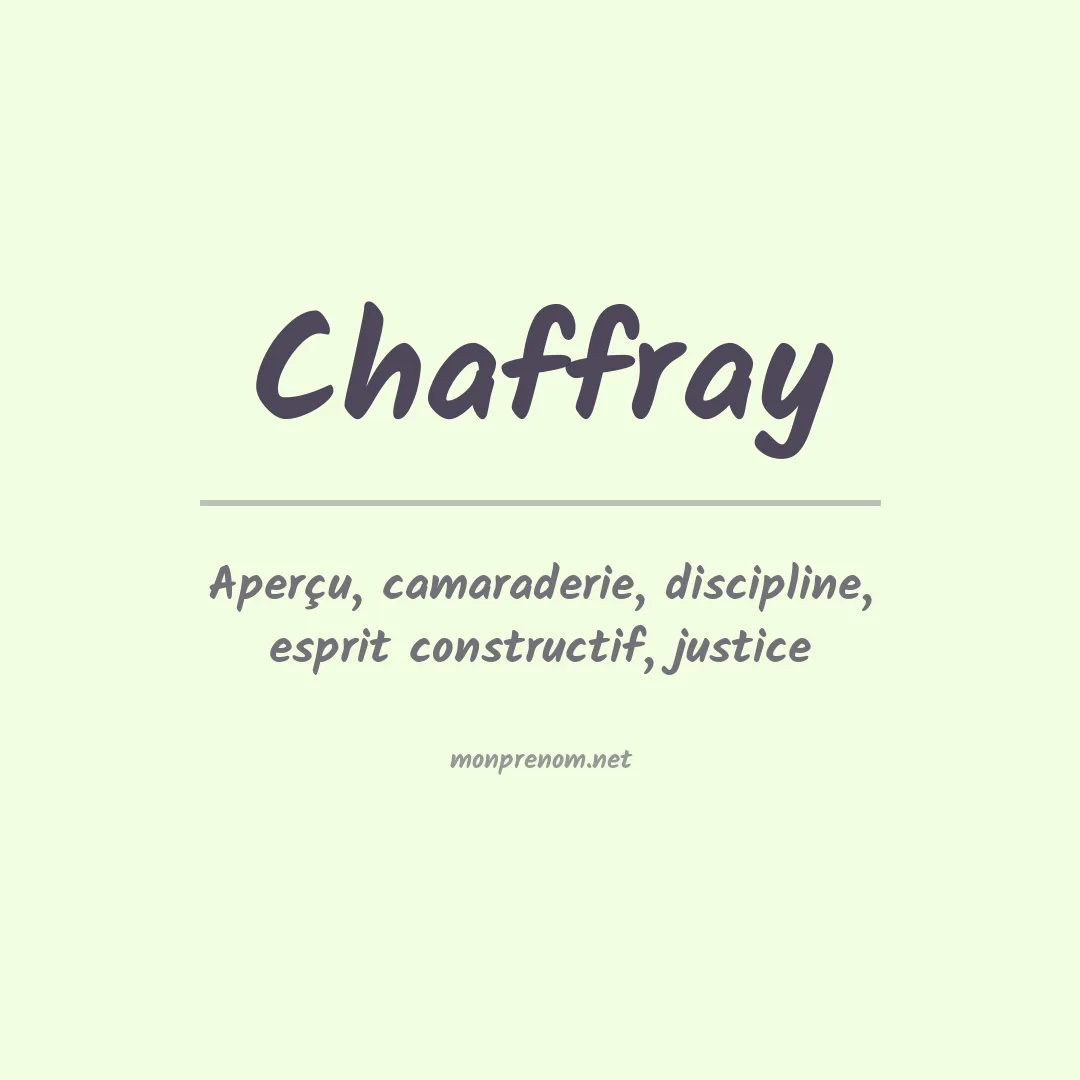 Signification du prénom Chaffray