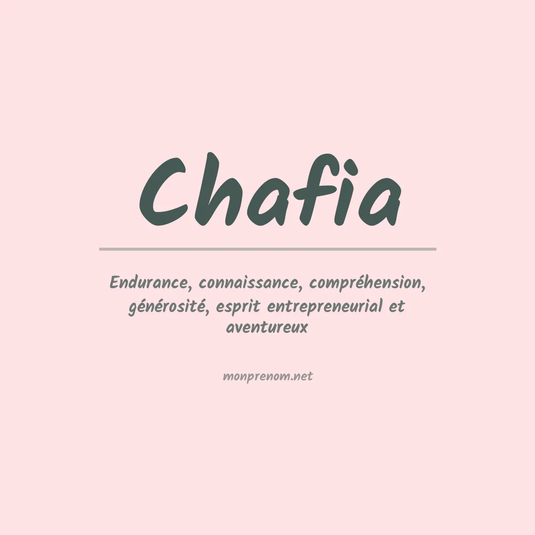 Signification du prénom Chafia