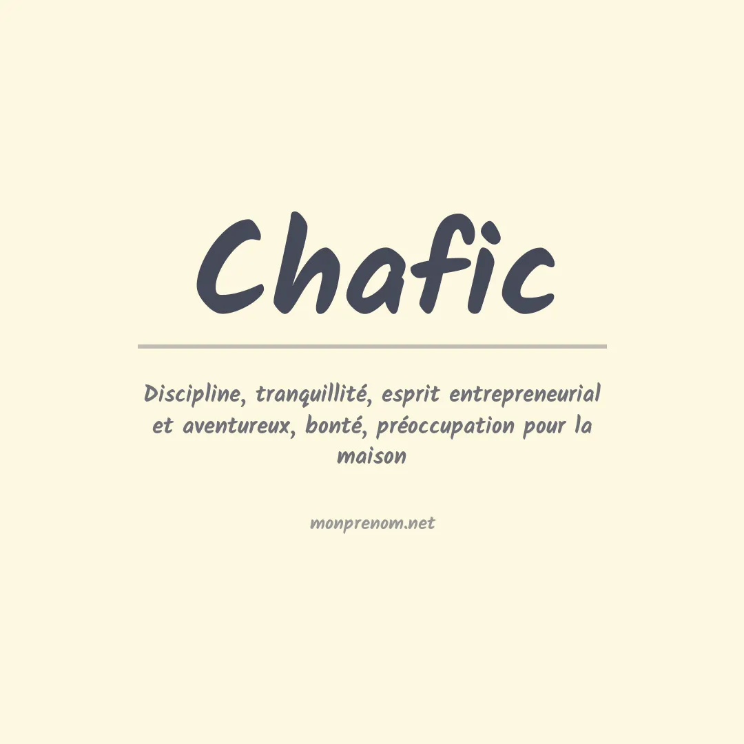 Signification du prénom Chafic