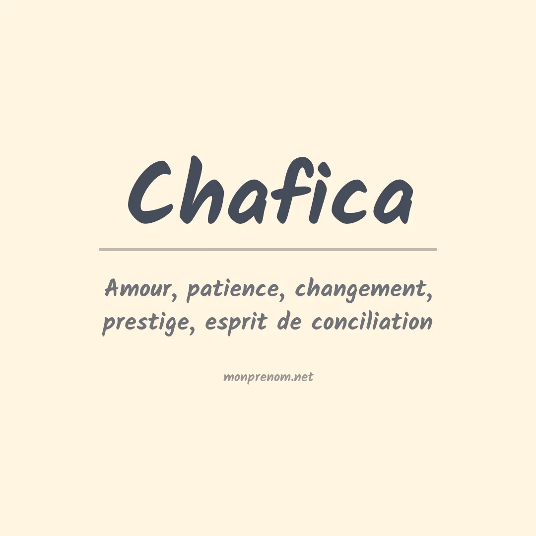 Signification du prénom Chafica
