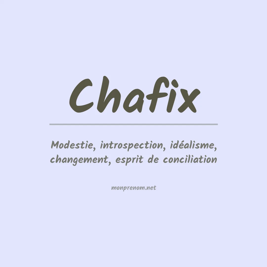 Signification du prénom Chafix