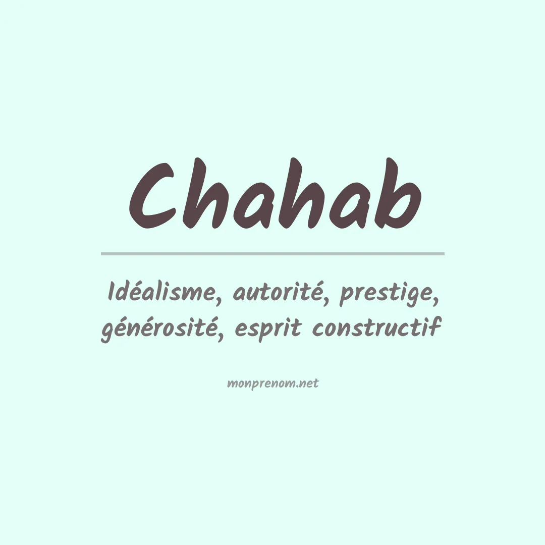 Signification du prénom Chahab