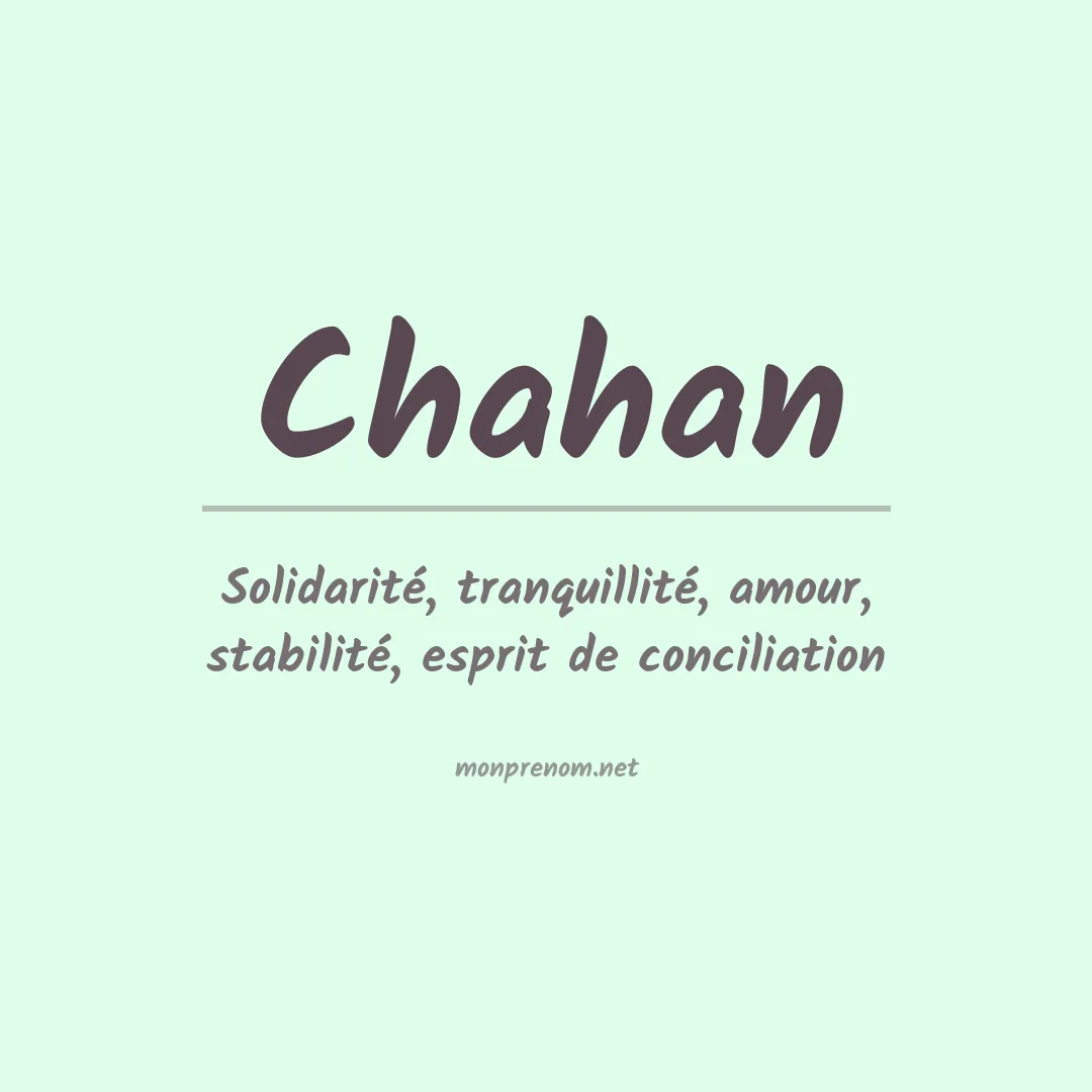 Prénom Chahan