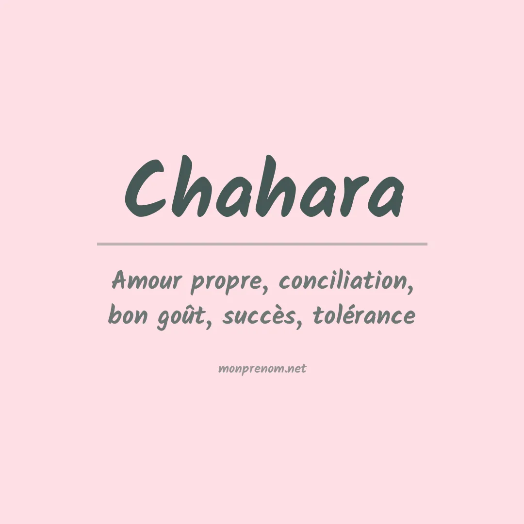 Prénom Chahara