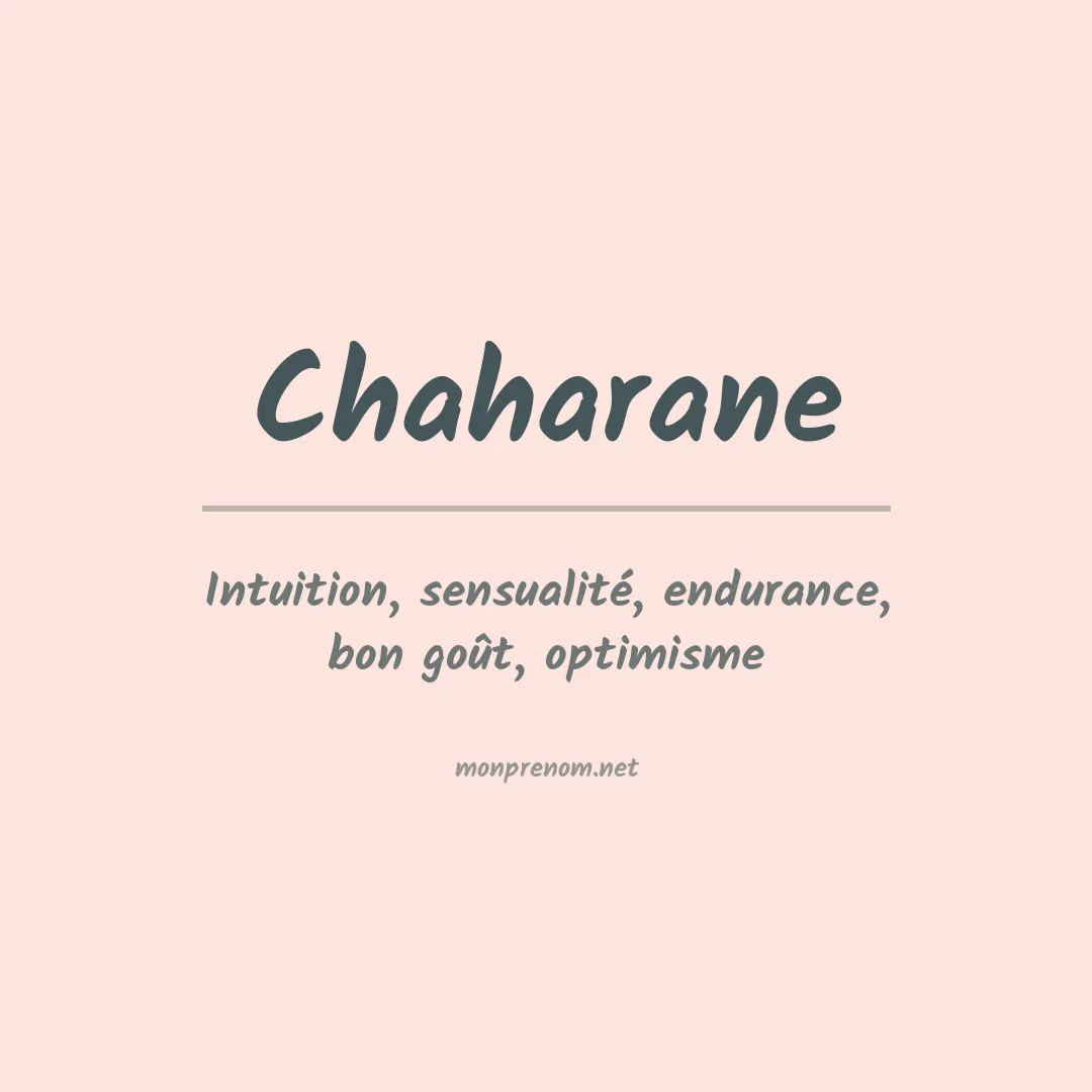 Signification du prénom Chaharane