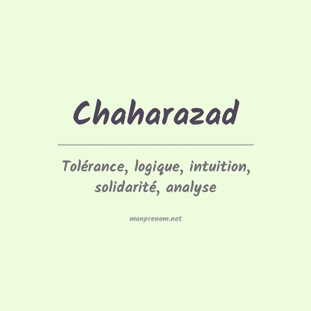 Prénom Chaharazad
