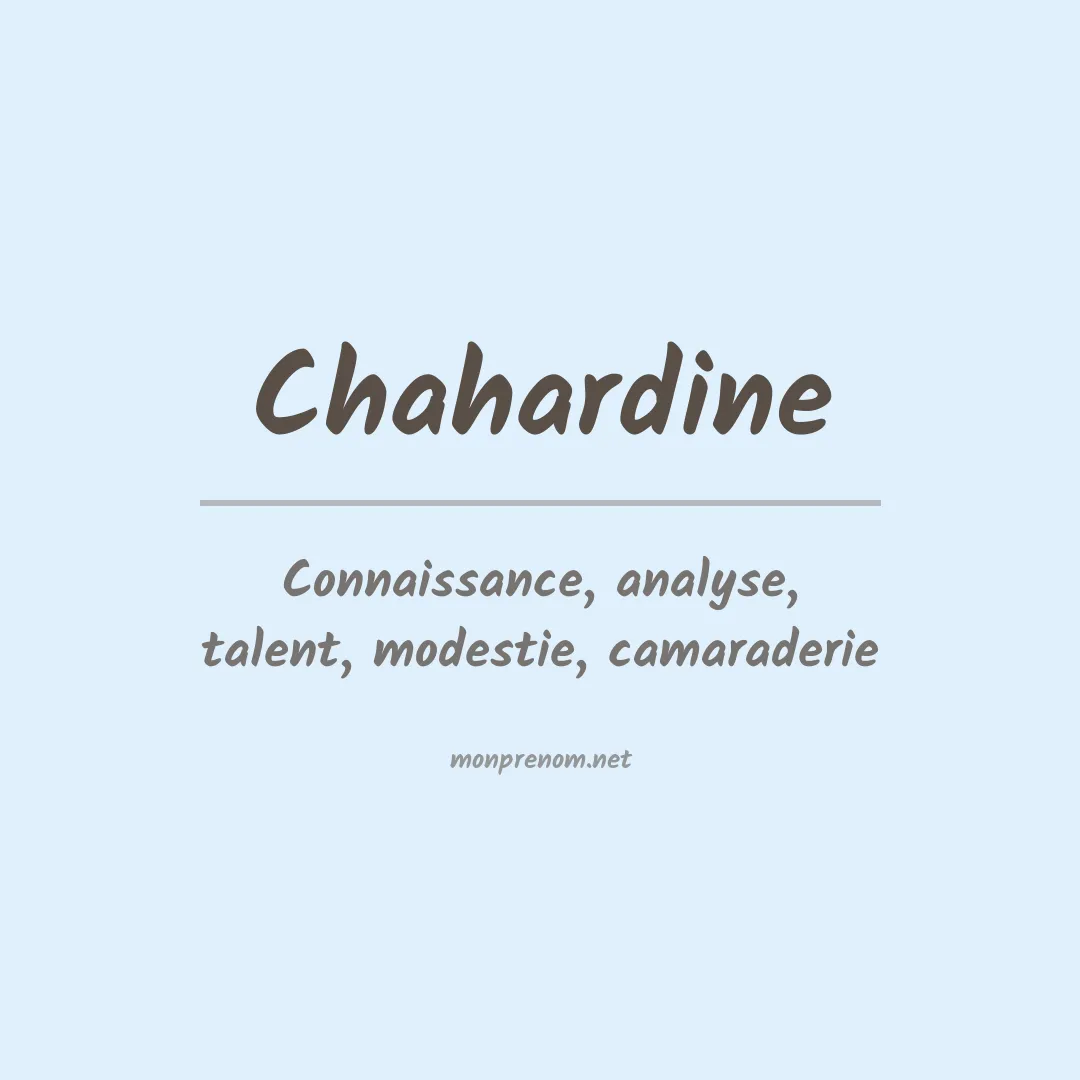 Signification du prénom Chahardine