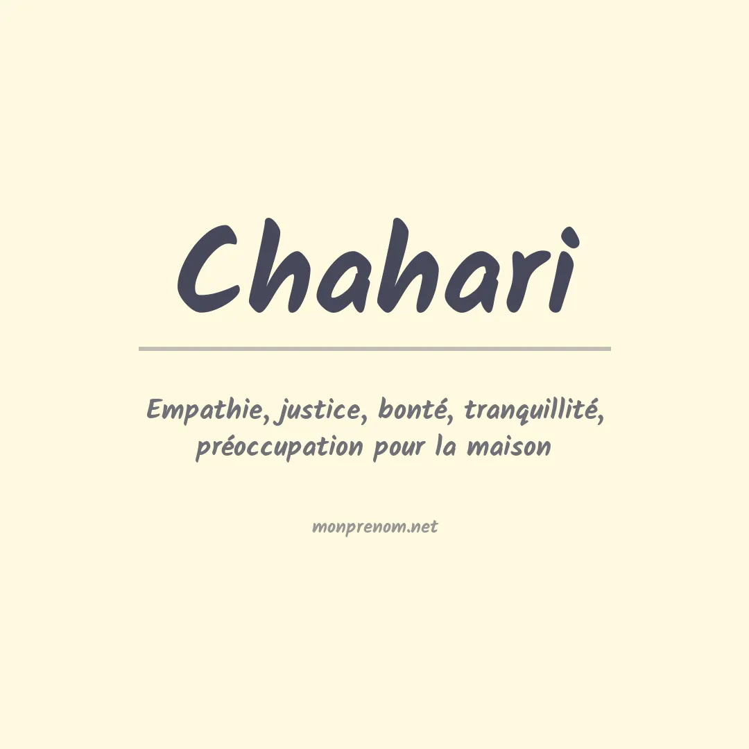 Prénom Chahari
