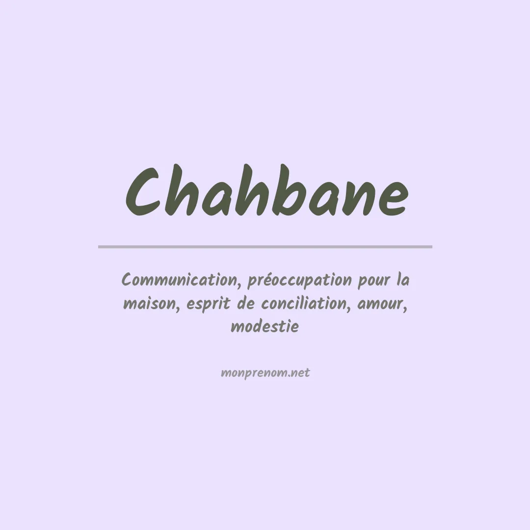 Prénom Chahbane