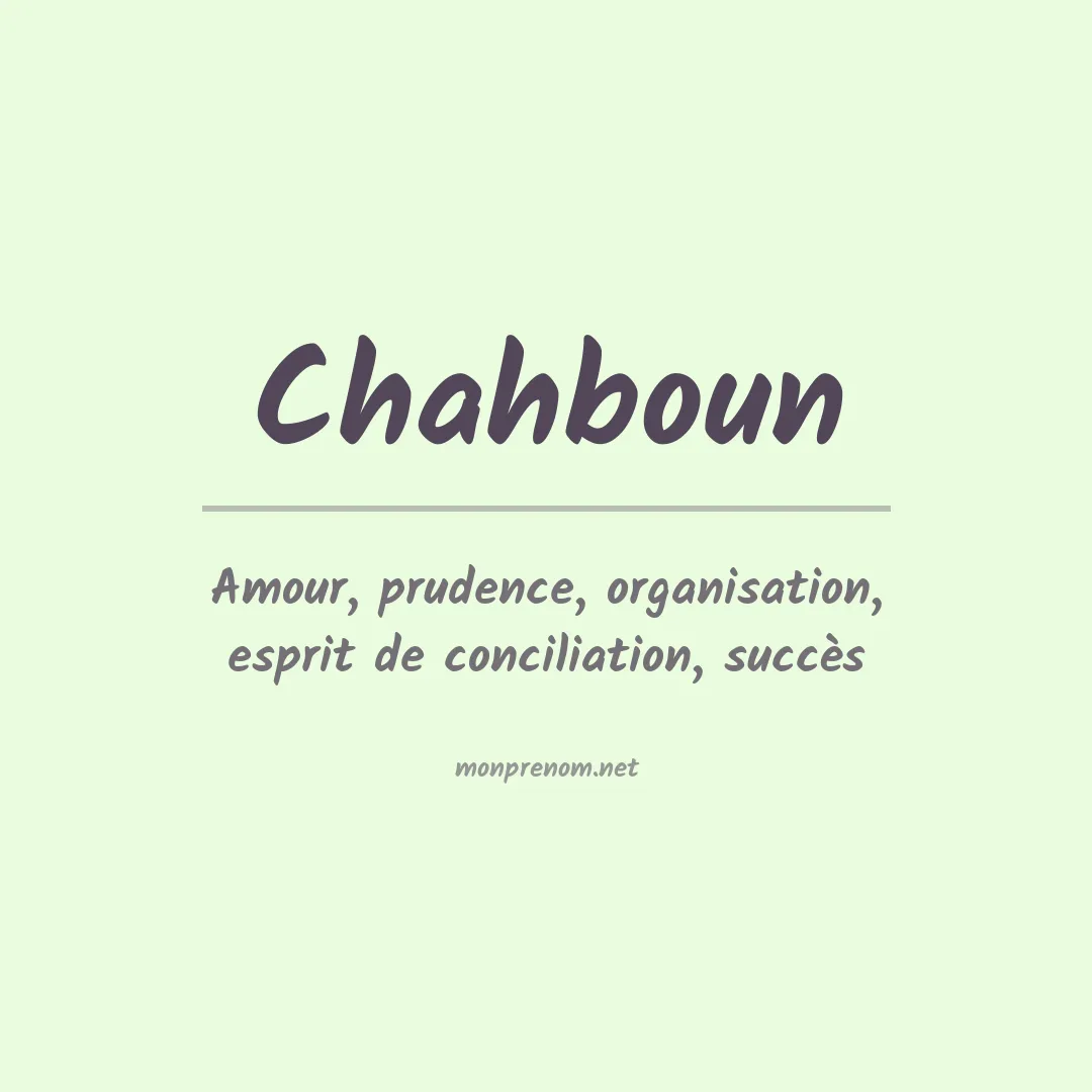 Prénom Chahboun